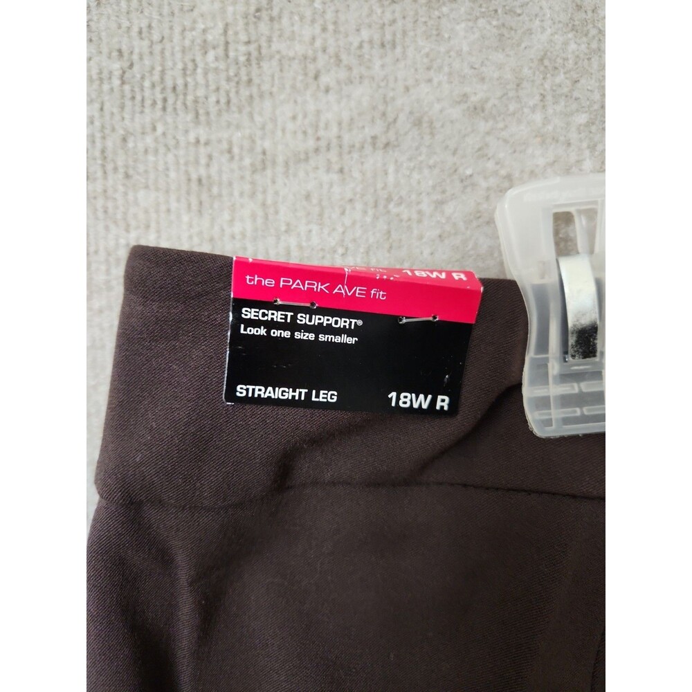 INVESTMENTS Park Ave Fit Dress Pants Womens 18W Brown Secret Support Pull On NEW - Picture 7 of 9